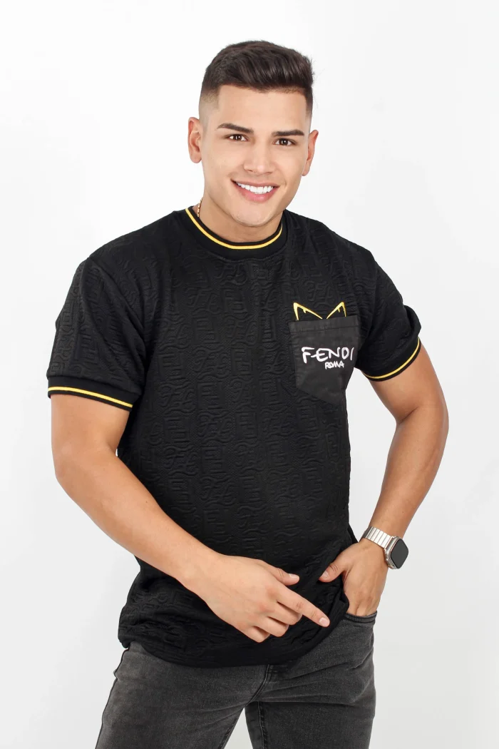 Camiseta para hombre texturizada manga corta FENDI