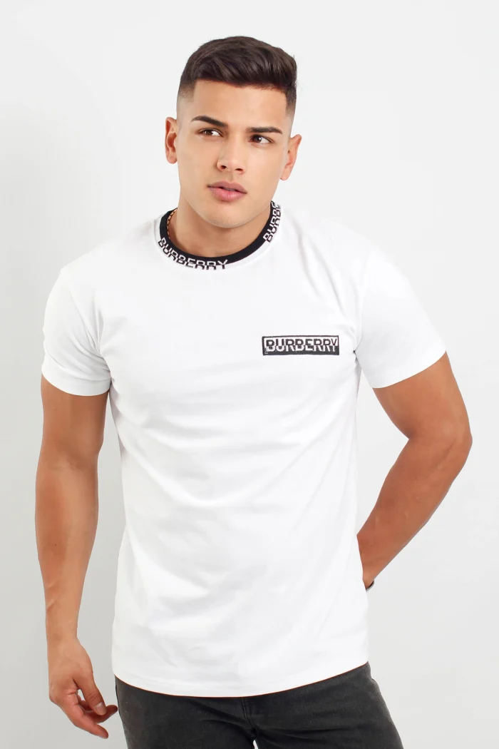 Camiseta para hombre manga corta cuello texturizado BURBERRY