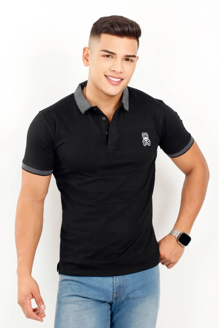 Camiseta tipo polo, manga corta, cuello texturizado PSYCHO BUNNY