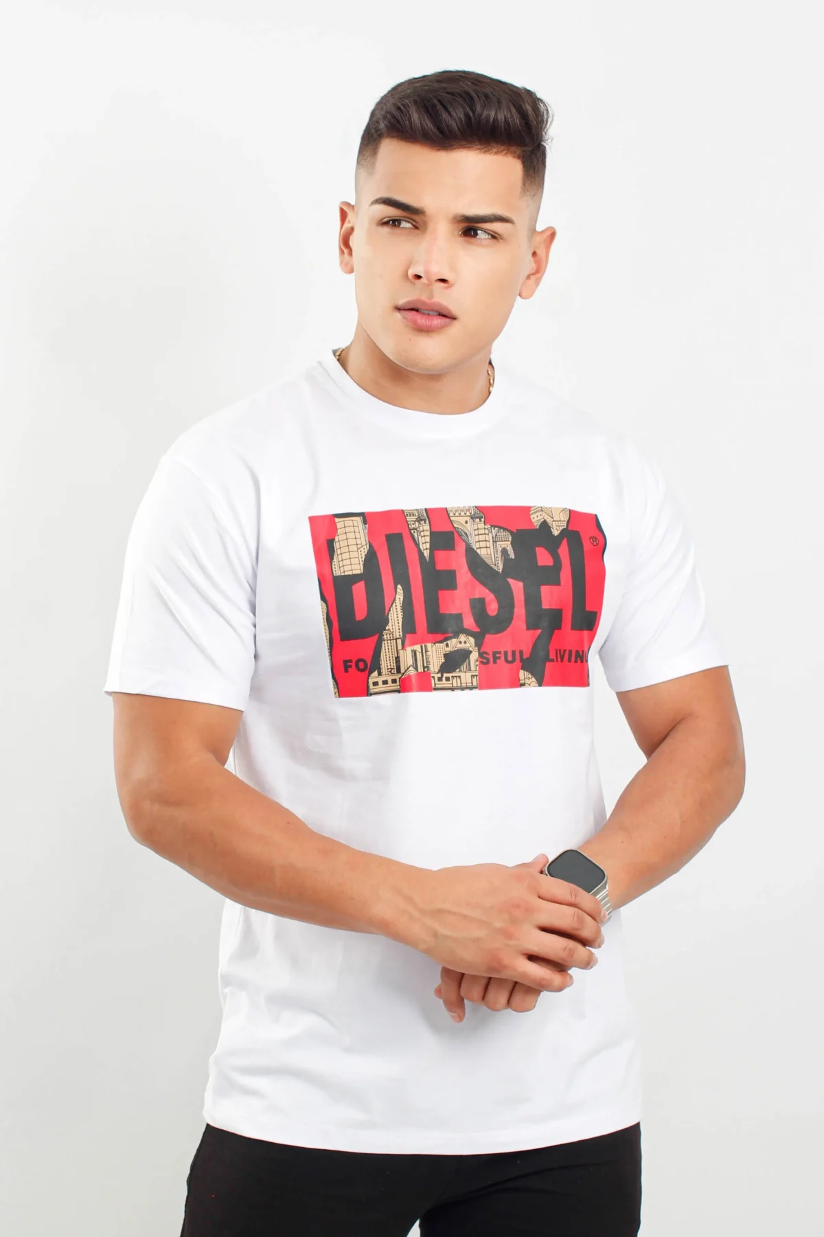 Camiseta manga corta, estampada, cuello redondo DIESEL