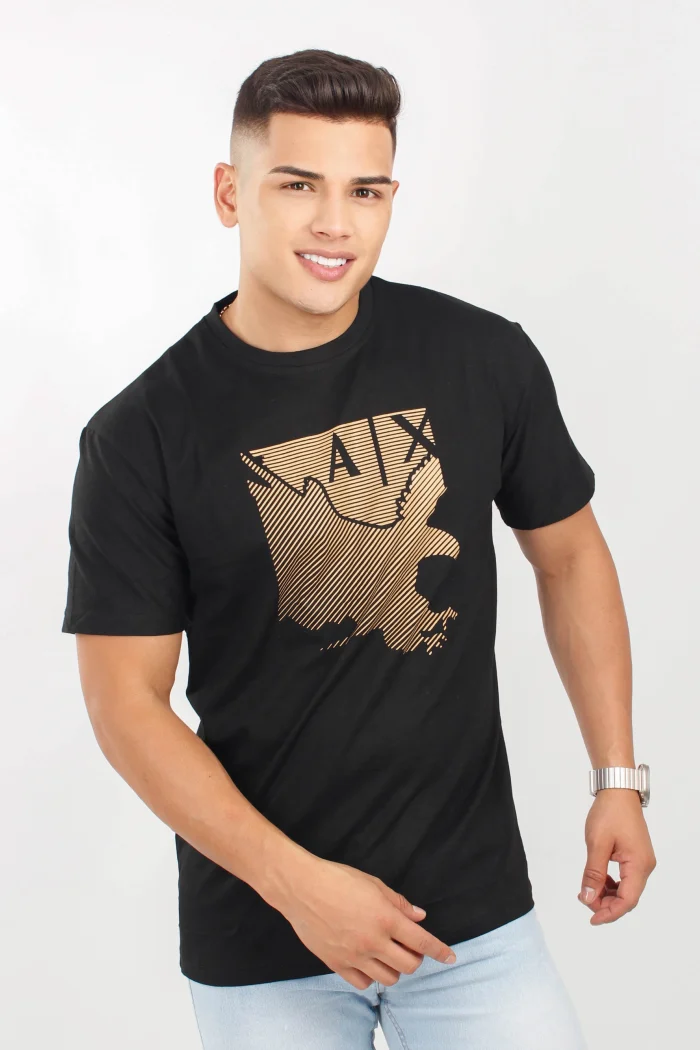 Camiseta manga corta, estampada, cuello redondo básica ARMANI