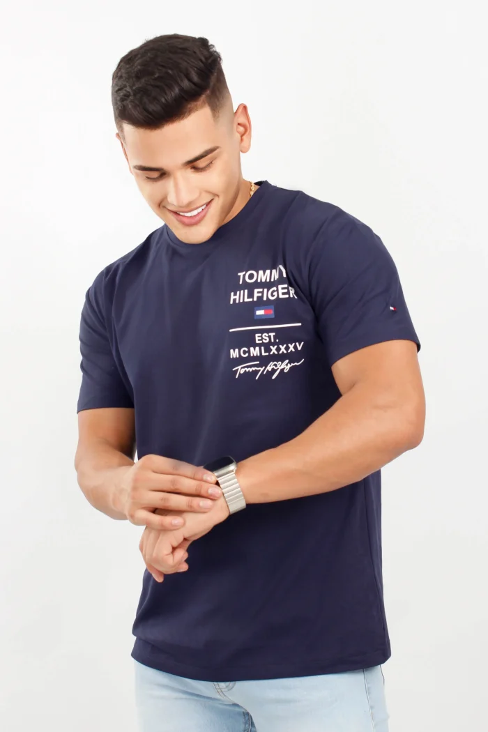 Camiseta manga corta, estampada, cuello redondo básica TOMMY HILFIGER
