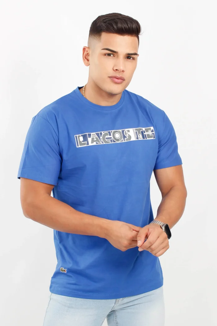 Camiseta manga corta, estampada, cuello redondo básica LACOSTE PREMIUM